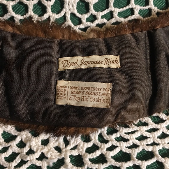 Vintage Mink Collar Japan Dyed Japanese Baar & Beards Inc Dark Brown Antique Fur - Picture 5 of 5